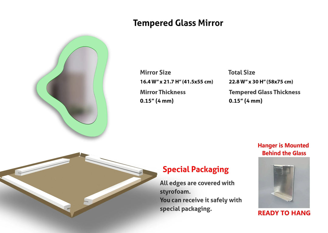 Pastel Green Aesthetic Glass Wall Mirror - MyPhotoStation