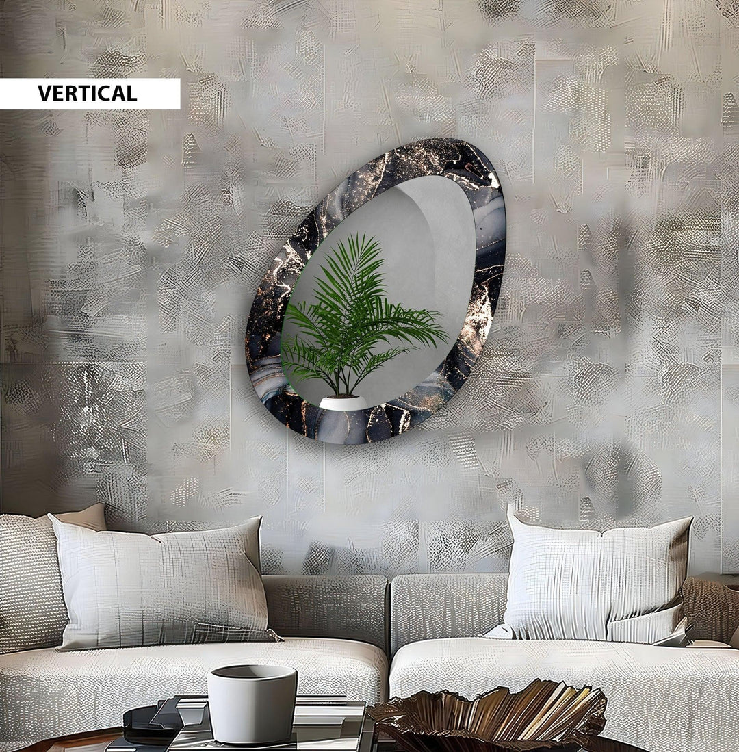 Black Marble Mirror Large Wall Mirror - MyPhotoStation