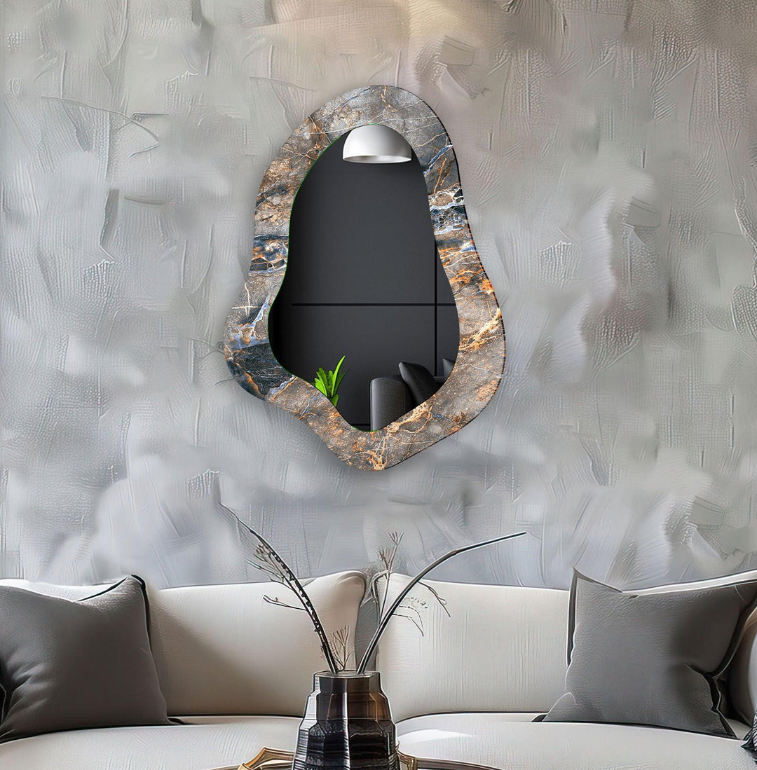 Gray Marble Bathroom Wall Mirror - MyPhotoStation