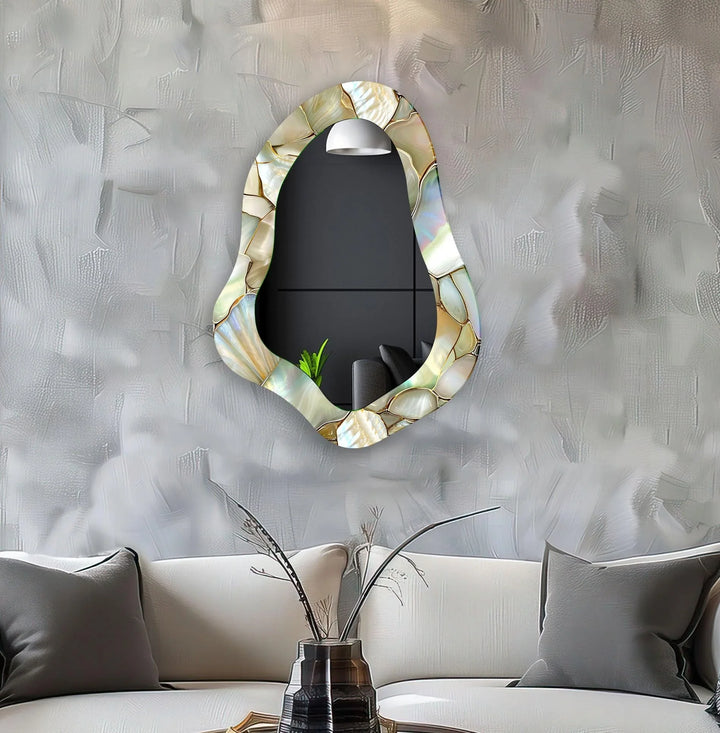 Bright Beige Decorative Wall Mirror - MyPhotoStation