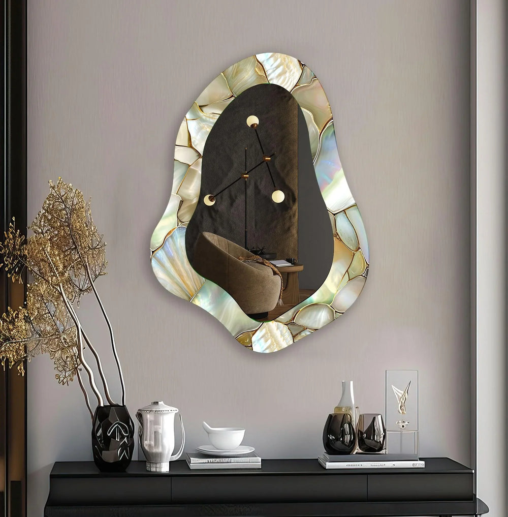 Bright Beige Decorative Wall Mirror - MyPhotoStation