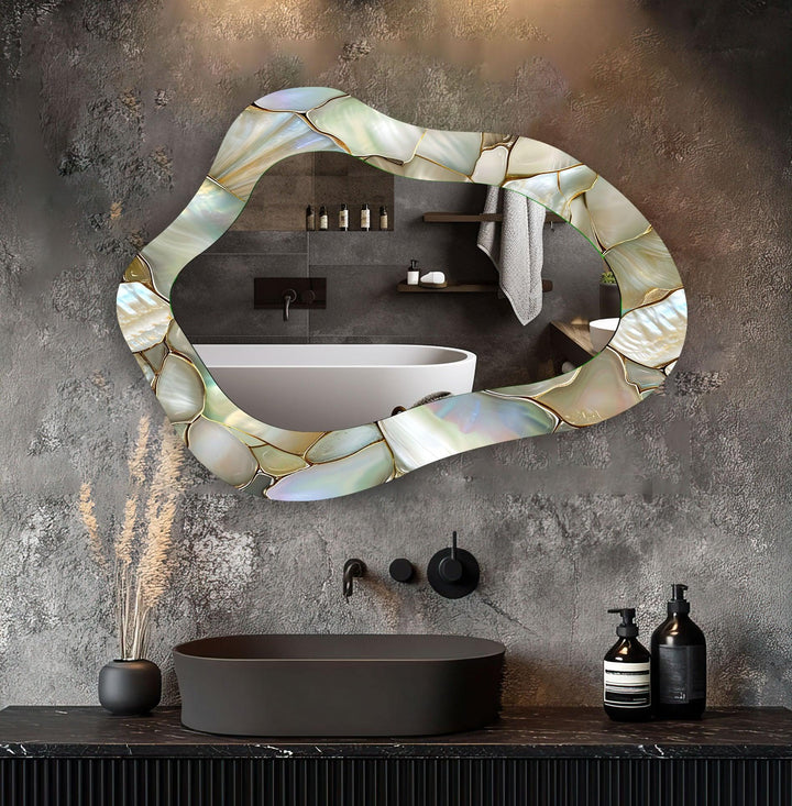 Bright Beige Decorative Wall Mirror - MyPhotoStation