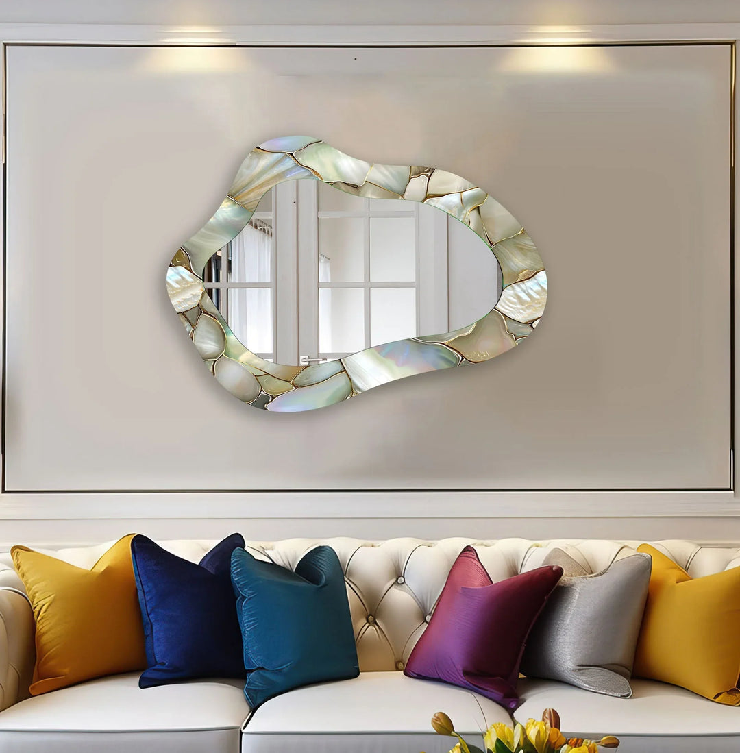 Bright Beige Decorative Wall Mirror - MyPhotoStation