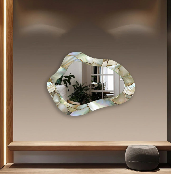 Bright Beige Decorative Wall Mirror - MyPhotoStation