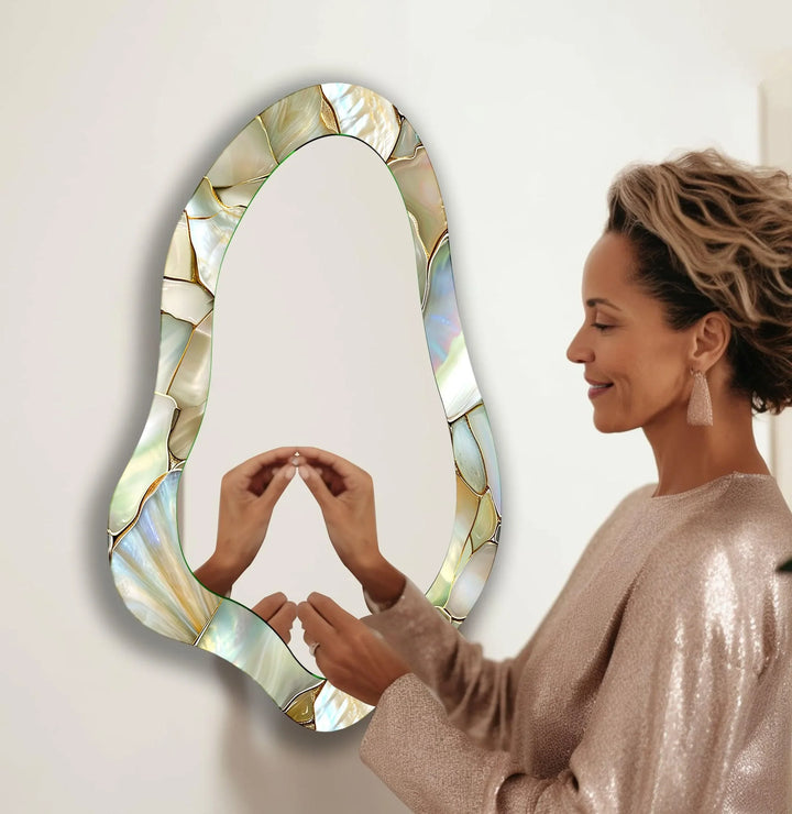 Bright Beige Decorative Wall Mirror - MyPhotoStation