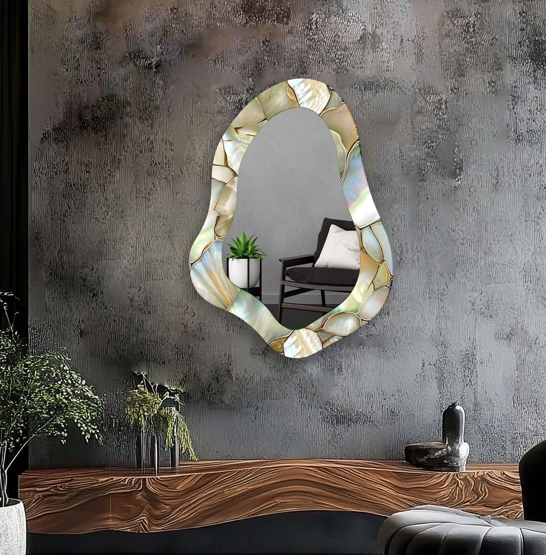 Bright Beige Decorative Wall Mirror - MyPhotoStation