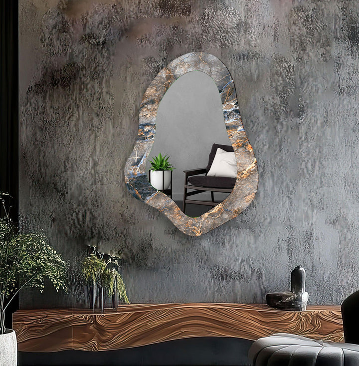 Gray Marble Bathroom Wall Mirror - MyPhotoStation