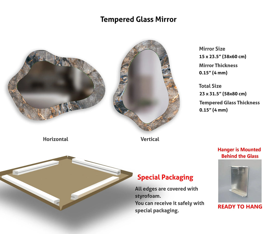 Gray Marble Bathroom Wall Mirror - MyPhotoStation