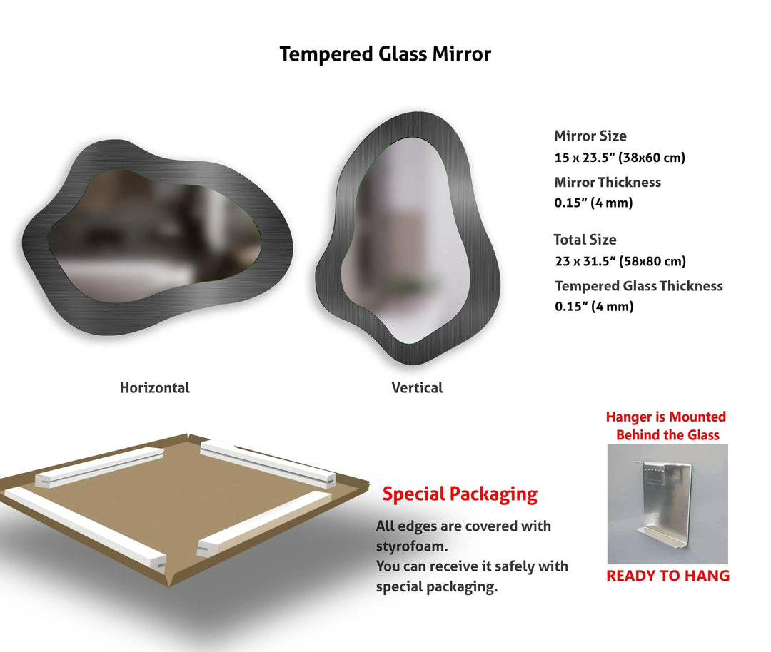 Modern Dark Gray Decorative Wall Mirror - MyPhotoStation