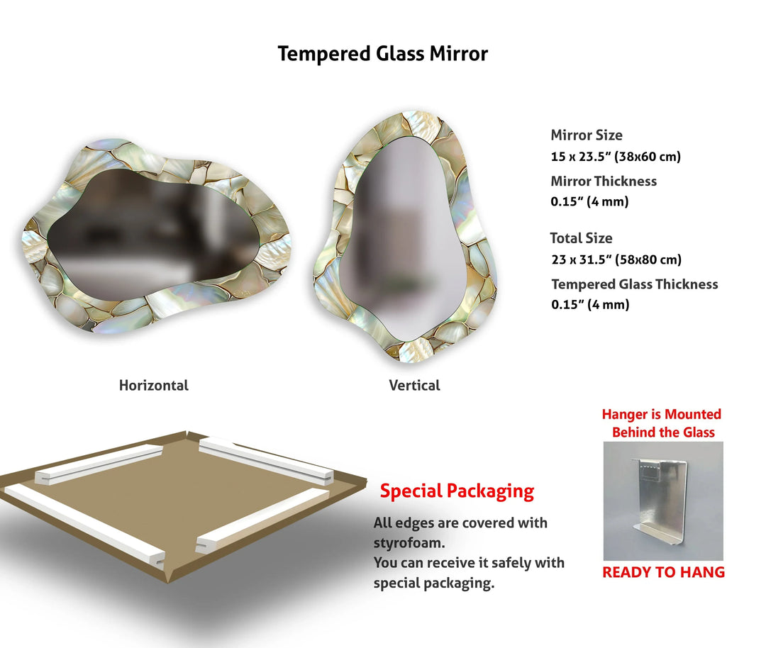 Bright Beige Decorative Wall Mirror - MyPhotoStation