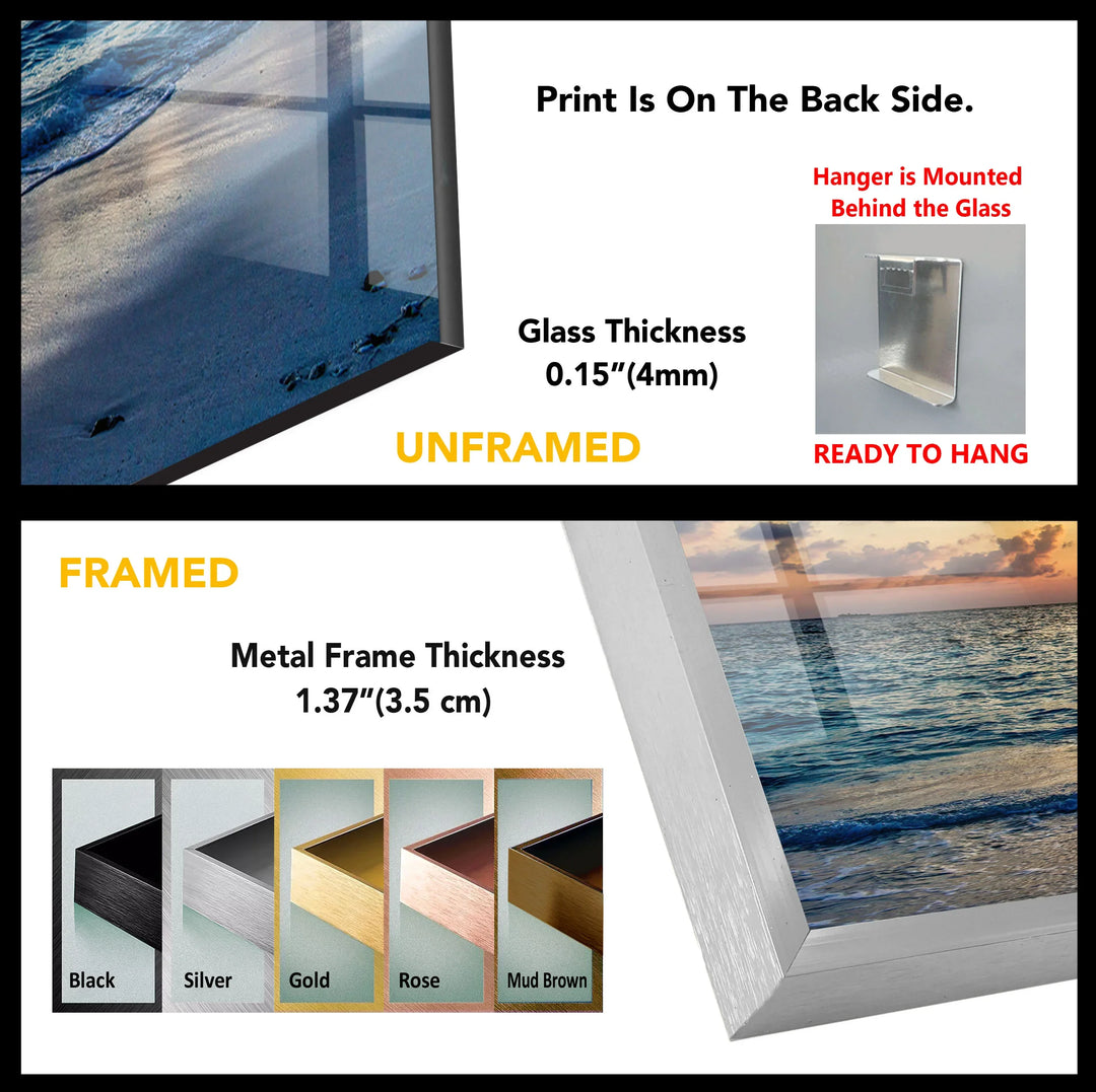 Tropical Ocean Sunset Wall Art – Serene Beach Glass Print for Tranquil and Coastal Interiors - MyPhotoStation