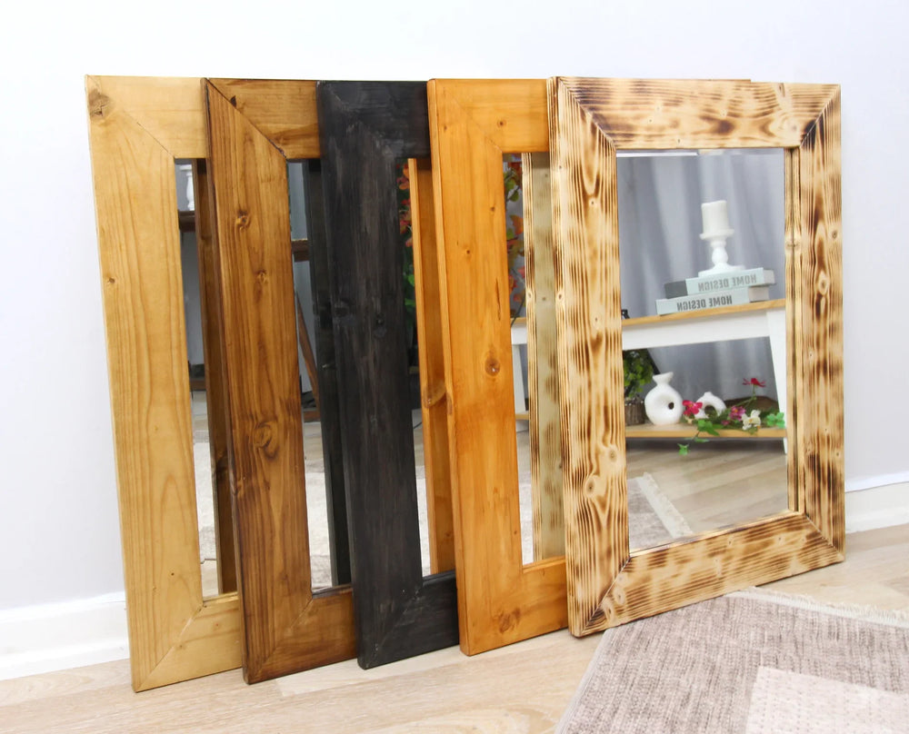 Black Wooden Wall Mirror - MyPhotoStation