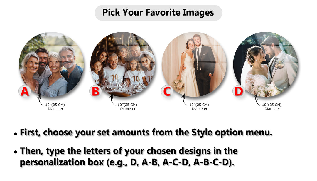 Timeless Moments – Custom Wedding & Family Round Glass Wall Art