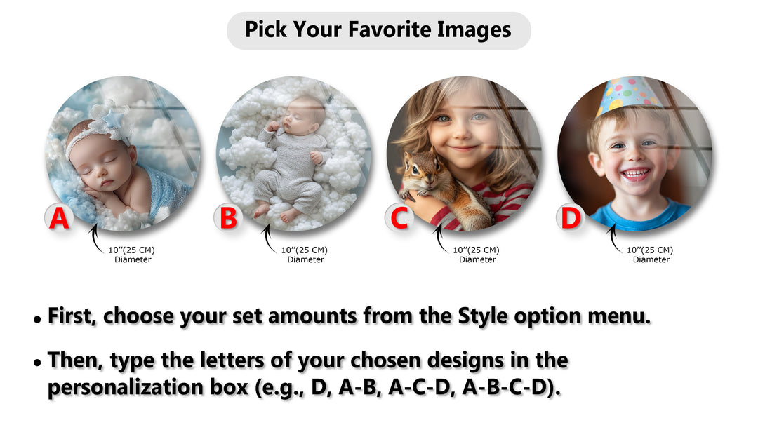Little Wonders – Kids & Baby Custom Round Glass Wall Art
