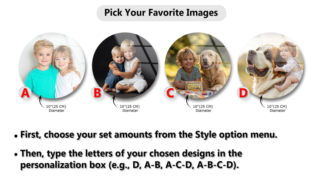 Cherished Bonds – Family & Pets Custom Round Glass Wall Art