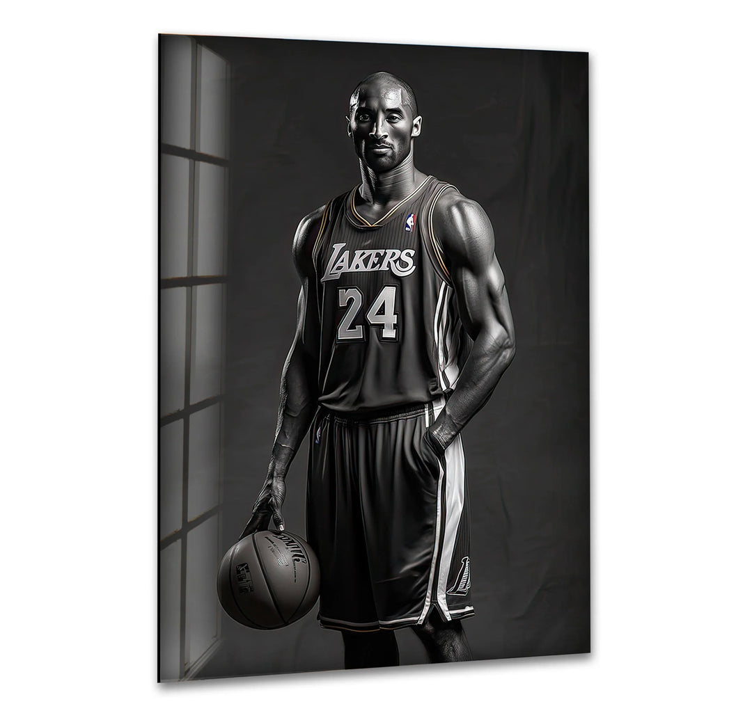 Kobe Bryant Portrait Glass Wall Art glass art painting, glass art for the Wall