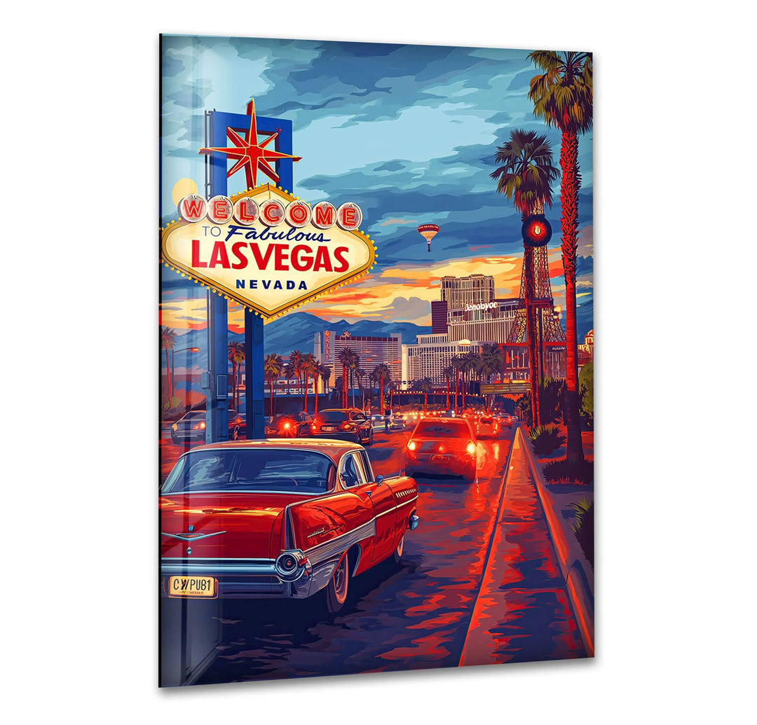 Las Vegas Paint Glass Wall Art glass wall decor, glass wall art decor