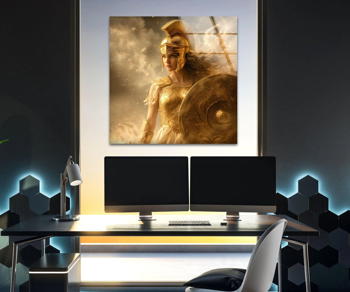 Lady Athena Glass Wall Art custom glass pictures, glass art prints