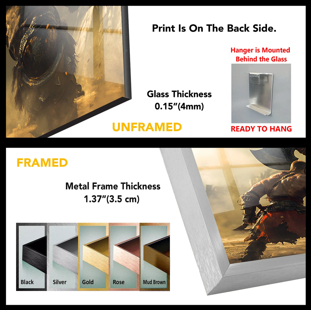 Orc vs Human Glass Wall Art