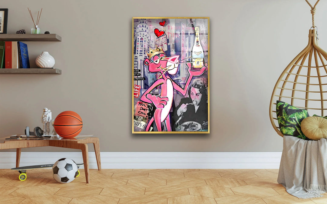 Pink Attitude Cristal Glass Wall Art art glass wall art, glass wall art pictures