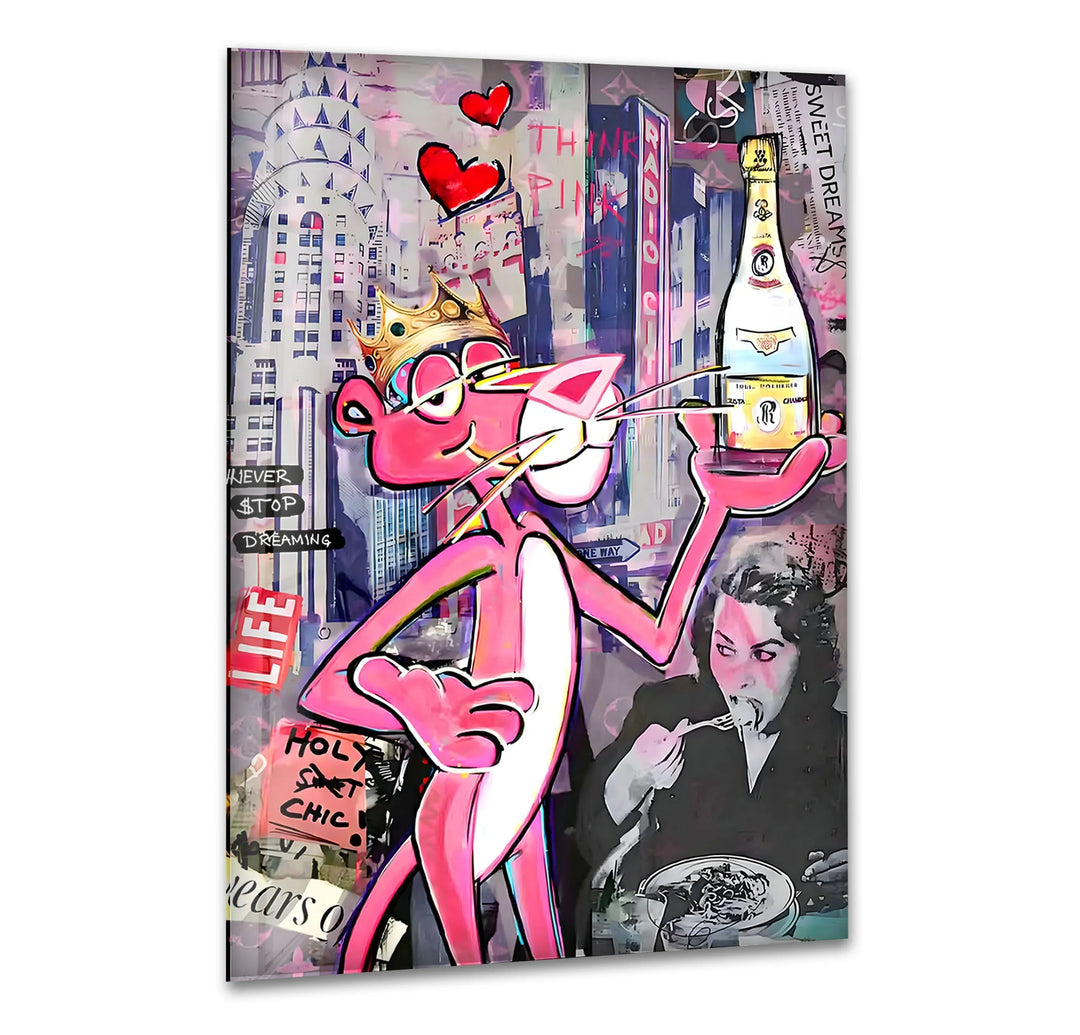 Pink Attitude Cristal Glass Wall Art large glass photo prints, glass wall photos