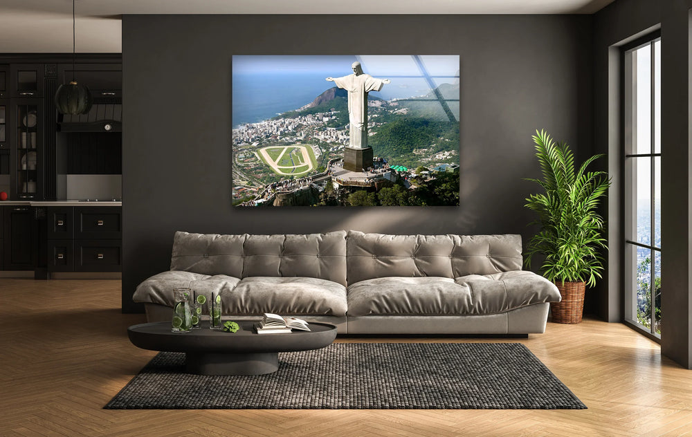 Christ the Redeemer Glass Wall Art – Majestic Rio Landmark with Panoramic View - MyPhotoStation
