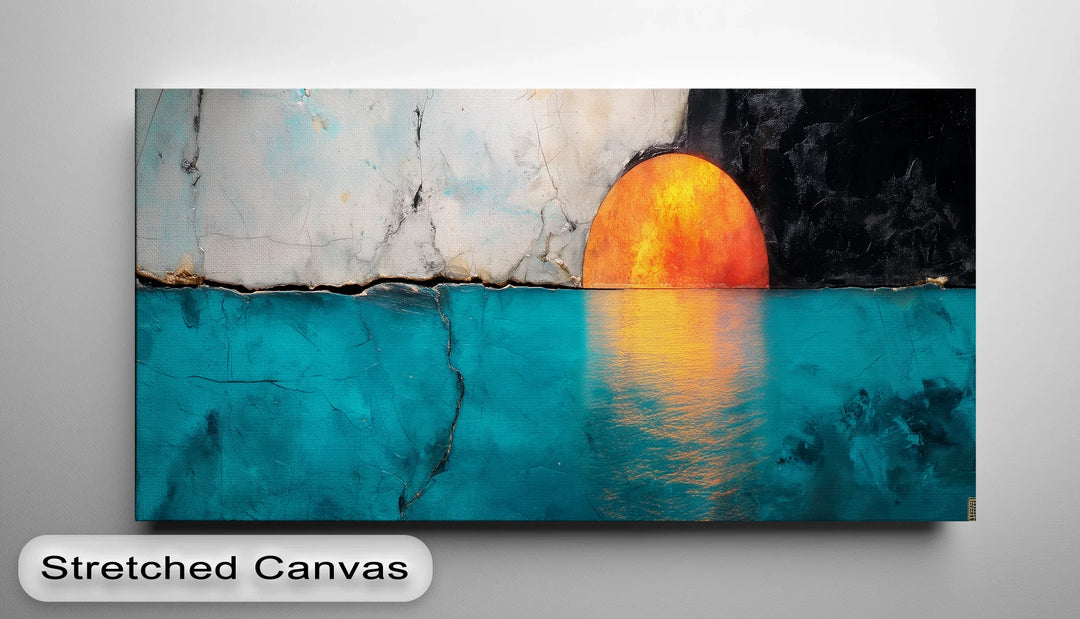 Crimson Horizon – Sunset Reflection Abstract Canvas Print - MyPhotoStation