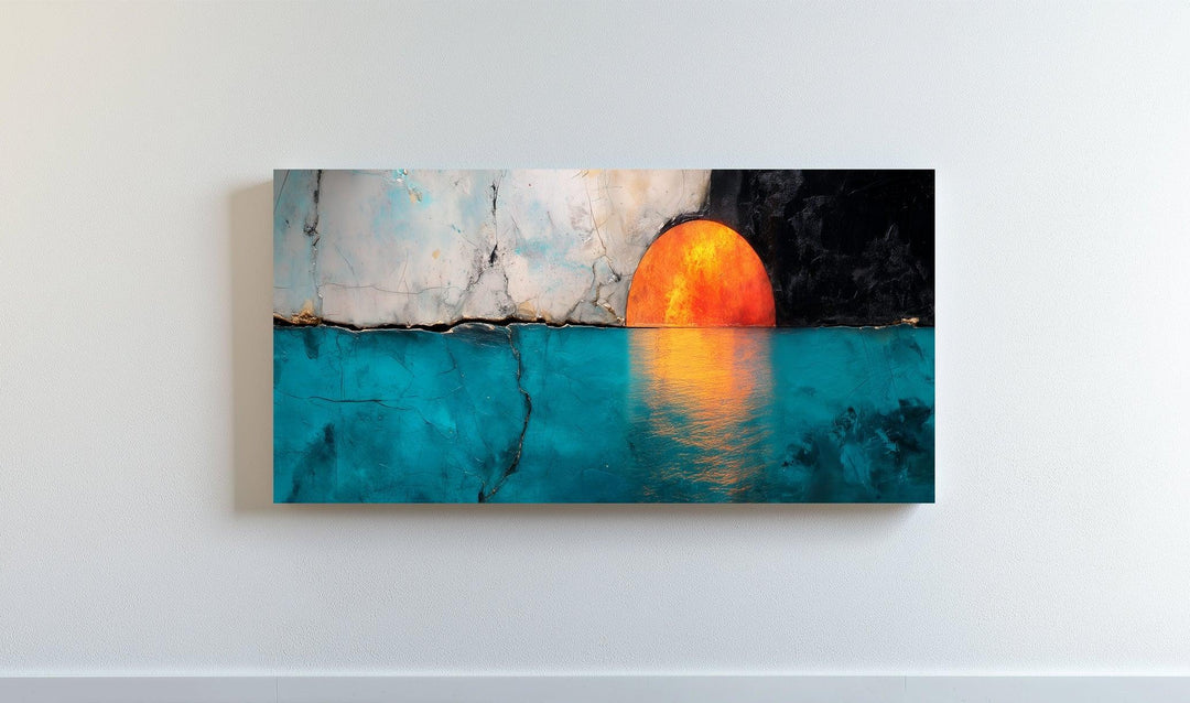 Crimson Horizon – Sunset Reflection Abstract Canvas Print - MyPhotoStation