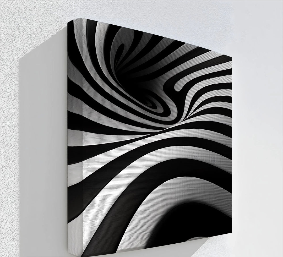 Monochrome Swirl – Dynamic Black & White Canvas Print - MyPhotoStation