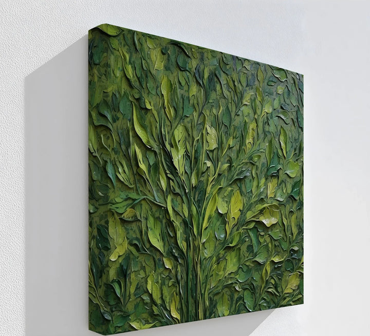 Verdant Bloom – Lush Textured Leaf Abstract Canvas Print - MyPhotoStation