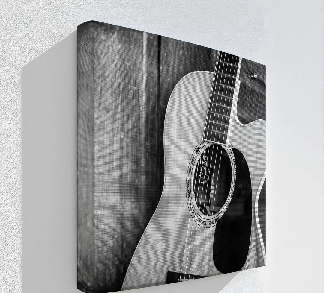 Acoustic Soul – Monochrome Guitar Music Canvas Print - MyPhotoStation