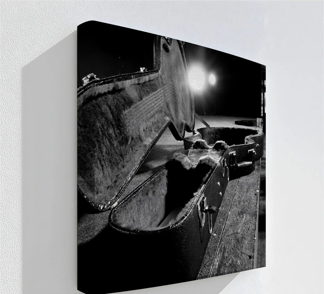 Backstage Spotlight – Open Guitar Case on Stage Music Canvas Prints - MyPhotoStation