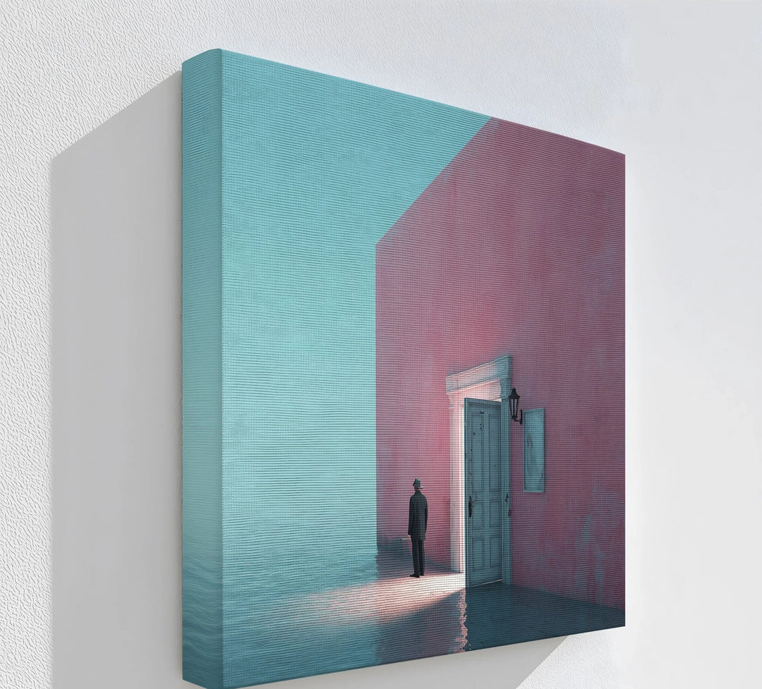 Surreal Doorway by the Sea – Minimalist Concept Canvas Print - MyPhotoStation