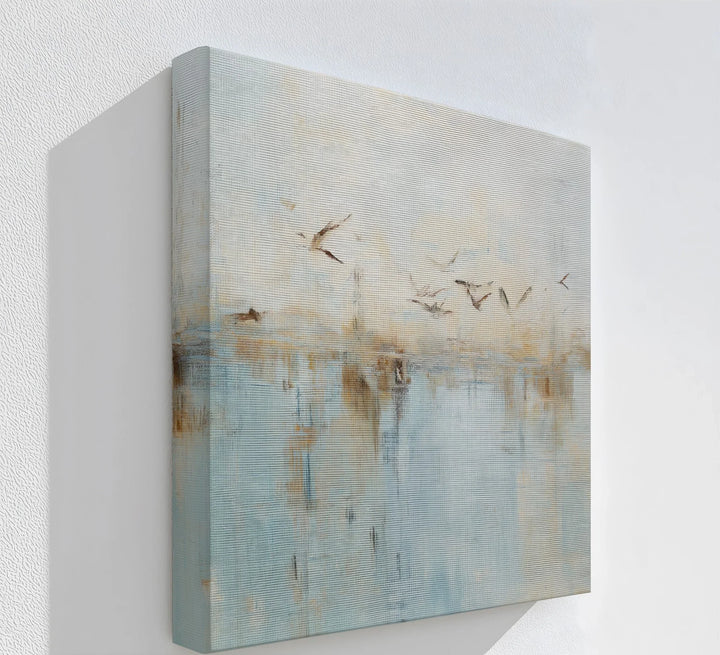 Tranquil Flight Over Reflections – Abstract Birds Canvas Print - MyPhotoStation