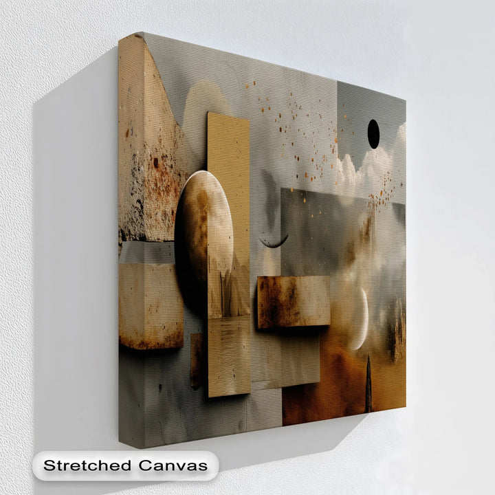 Lunar Relic – Celestial Desert Dreamscape Abstract Canvas Print - MyPhotoStation