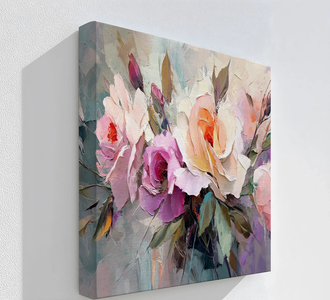 Romantic Rose Garden – Pink Floral Canvas Print - MyPhotoStation