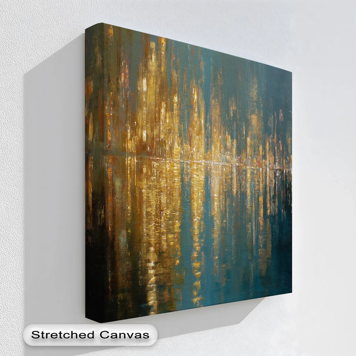 Luminous Skyline – Golden Reflections Cityscape Canvas Print - MyPhotoStation