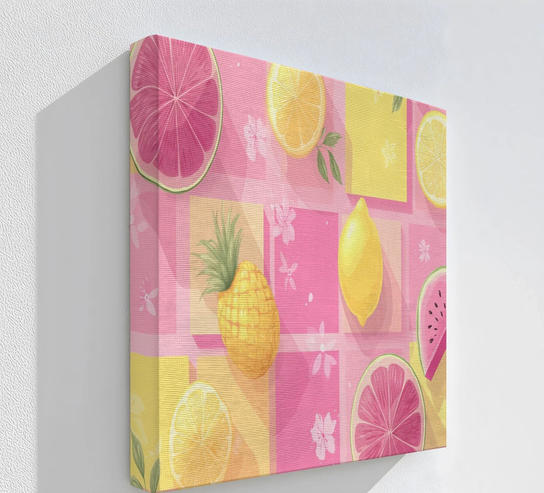 Tropical Fruit Vibes – Colorful Pineapple & Citrus Canvas Print - MyPhotoStation