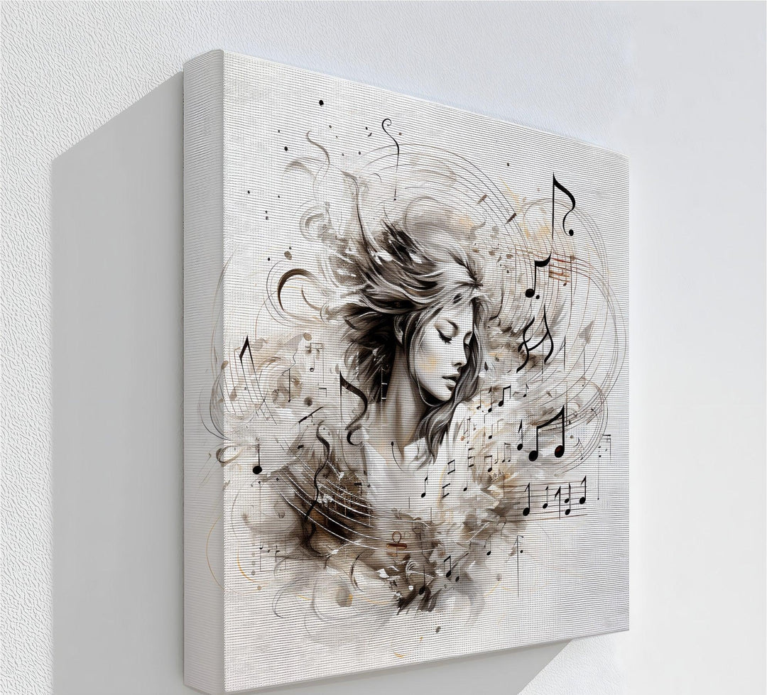 Abstract Woman with Musical Notes - Music Canvas Prints - MyPhotoStation