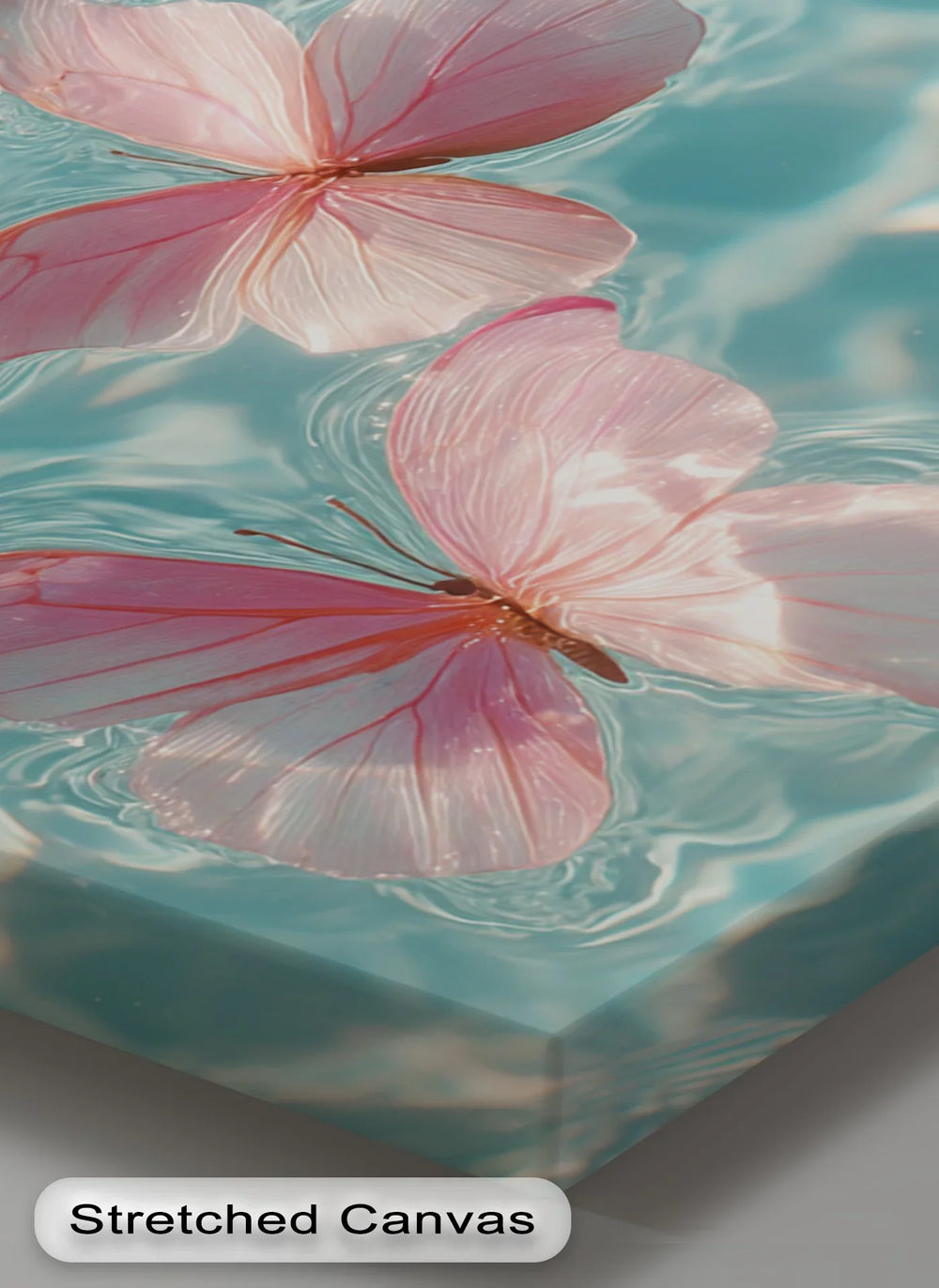 Floating Pink Butterflies Over Water – Dreamy Canvas Print - MyPhotoStation