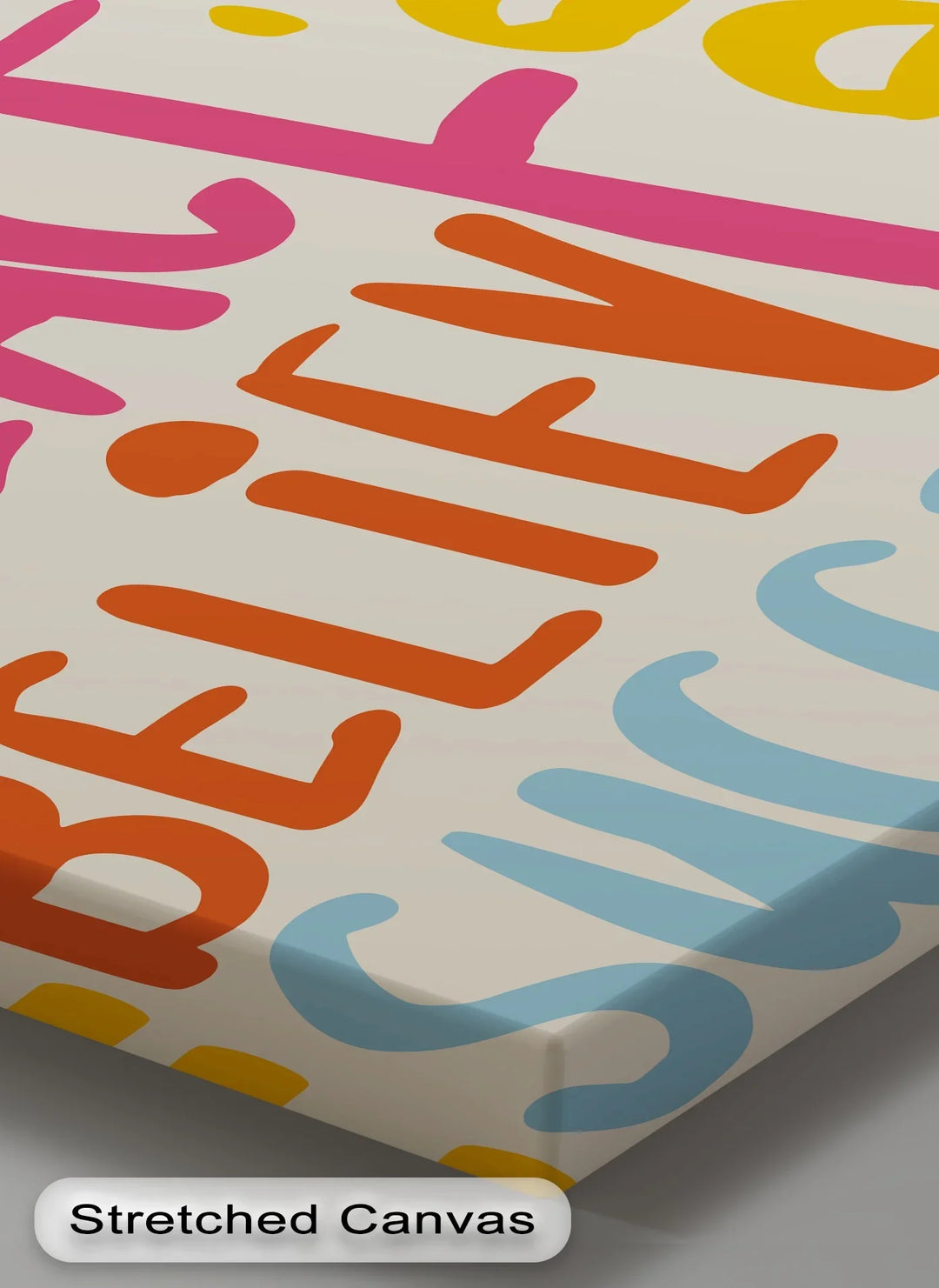 Bold and bright motivational wall art with positive affirmations