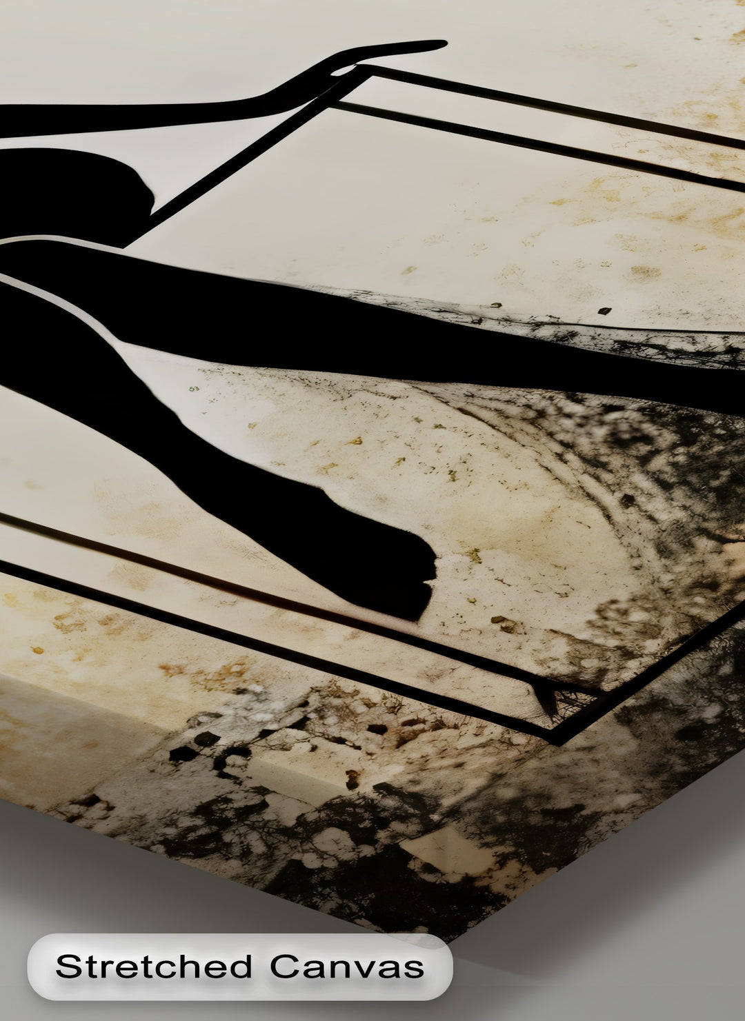 Golden Halo Silhouette – Erotic Canvas Print | Abstract Art