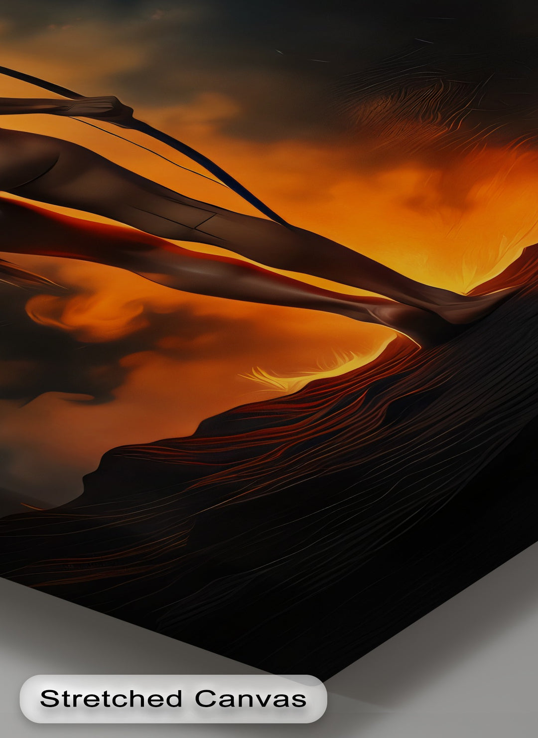 Ashen Huntress – Fiery Nude Canvas Wall Art | Artwork Canvas