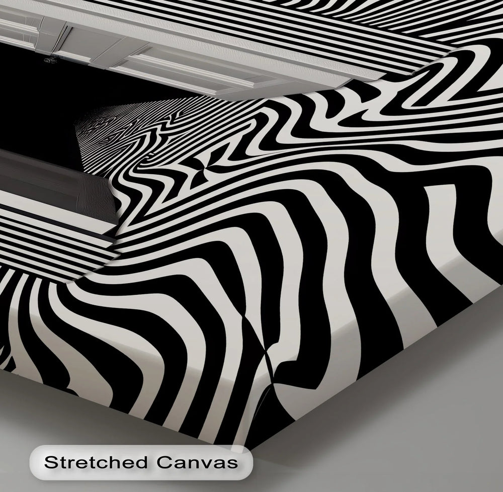 Optical Corridor Illusion – Black & White Canvas Print - MyPhotoStation