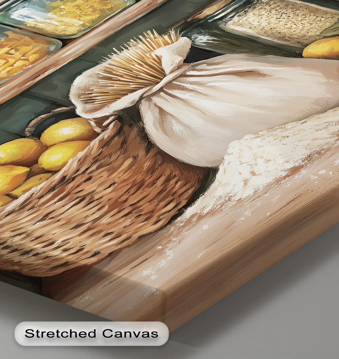 Rustic Pantry Stock – Mediterranean Kitchen Shelf Canvas Print - MyPhotoStation