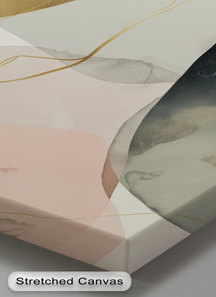 Golden Contours – Minimalist Earth-Tone Abstract Canvas Print - MyPhotoStation