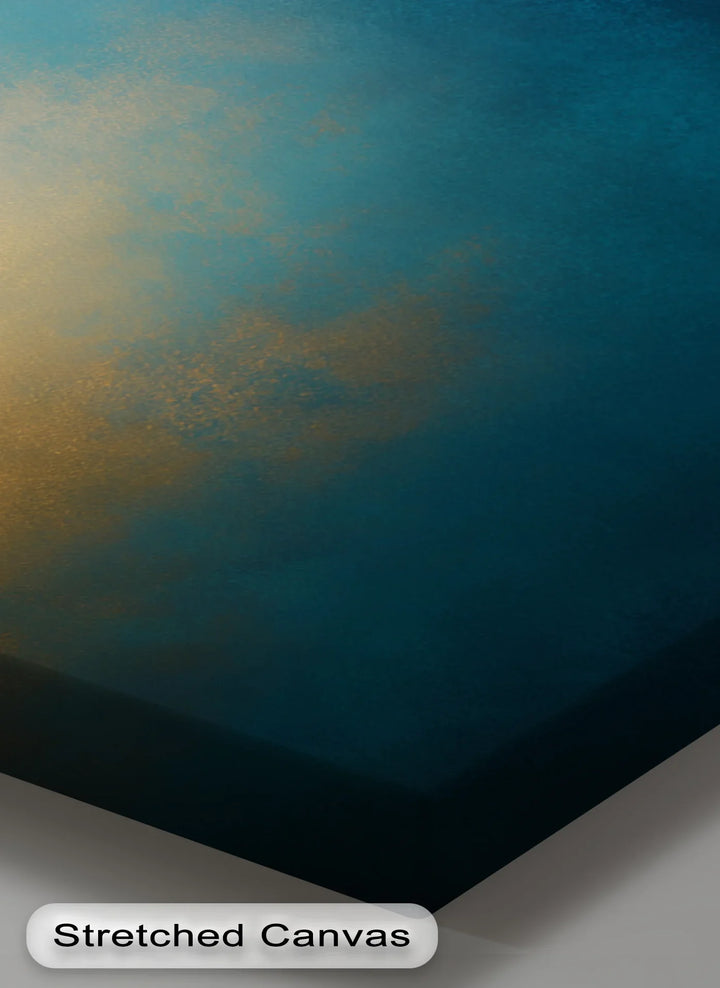Golden Horizon Fade – Deep Blue and Amber Canvas Print - MyPhotoStation