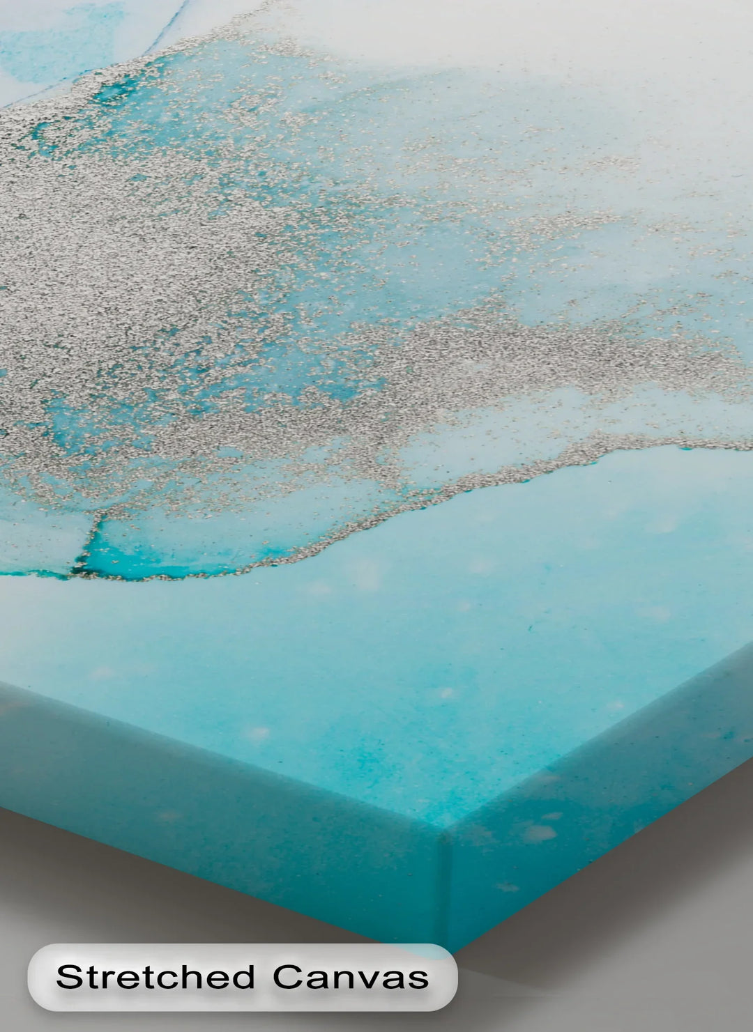 Arctic Glimmer – Icy Blue and Silver Abstract Blue Canvas Prints - MyPhotoStation