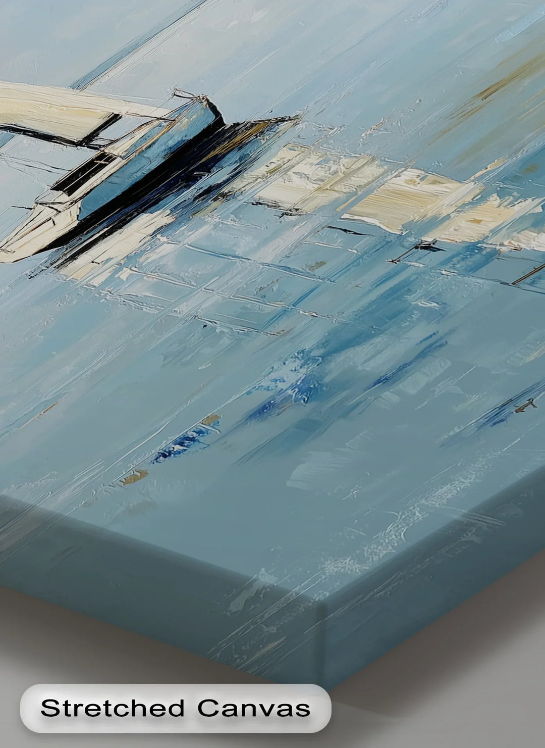 Solitary Sail – Tranquil Seascape with Reflection Boat Canvas Print - MyPhotoStation