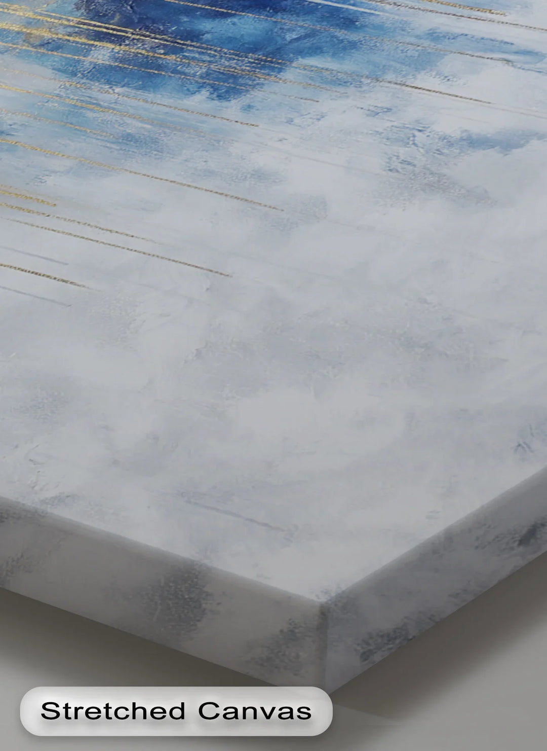 Golden Skyline on Stormy Blue – Luxury Abstract Canvas Print - MyPhotoStation